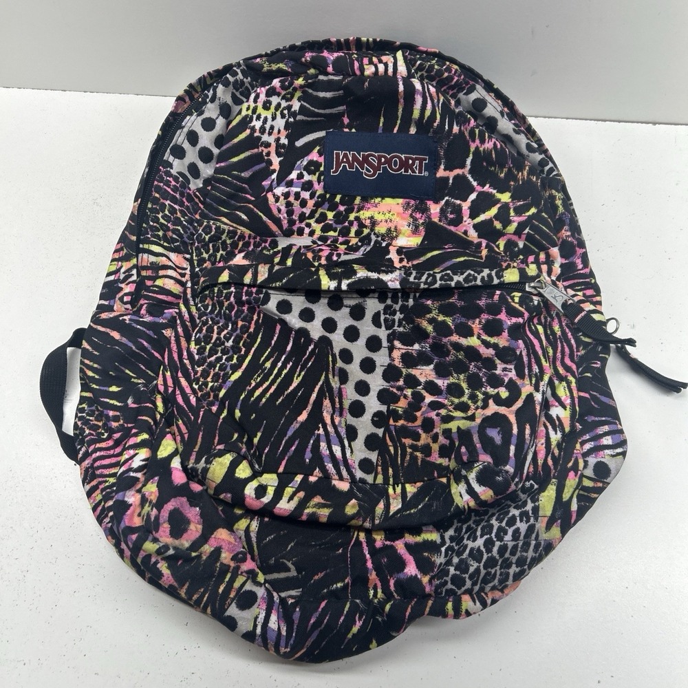 JanSport T501 SuperBreak Backpack Multicolor Animal Print Abstract School Bag